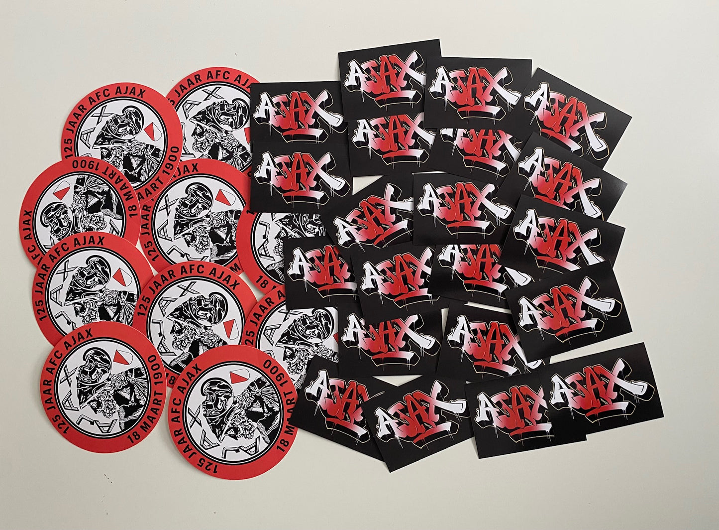 Stickerpakket 100 stuks (125 jaar Logo & Ajax Graffiti)